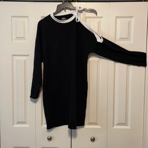 Adorable cold shoulder sweatshirt dress!